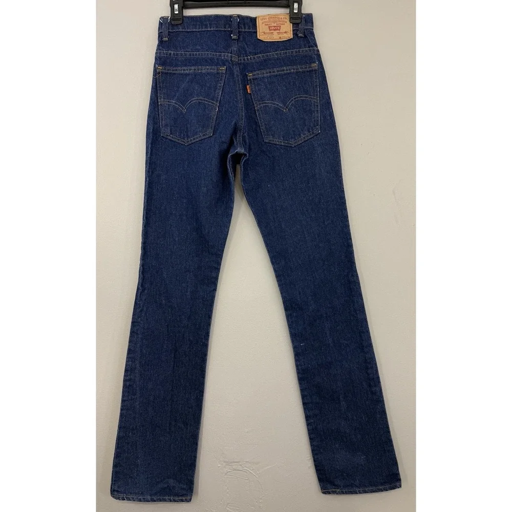 Vtg Levi's 519-0217 Orange Tab Jeans Men's Fits 28x34 Dark Wash USA 1981'